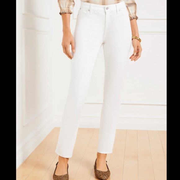 EUC Talbots Women's Slim Ankle Jeans size 2 - Sits At Waist in Natural White - Picture 1 of 11